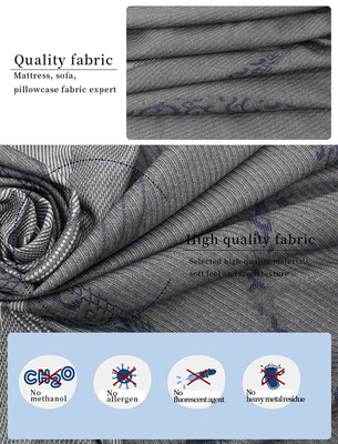tela de lino de Gray Polyester Knitted Jacquard Protective de la tela del colchón que acolcha 260gsm